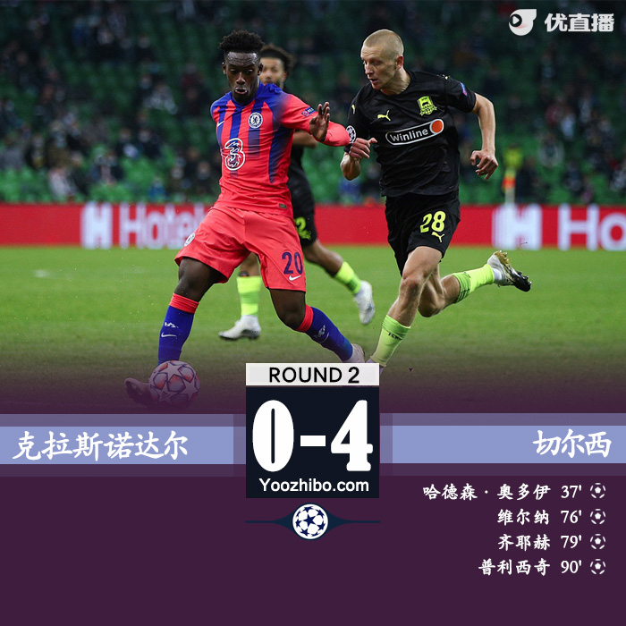 <a href=/zuqiugengduo/chelsea/ target=_blank class=infotextkey>切尔西</a>4-0克拉斯诺达尔