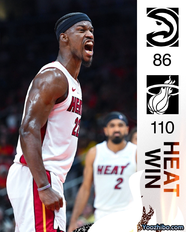 热火110-86轻取老鹰  巴特勒36+10 特雷-杨11中3仅9分