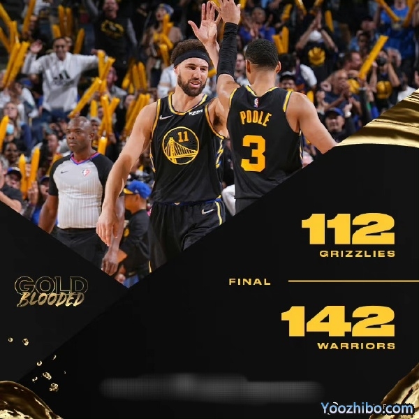 勇士142-112大胜灰熊 库里30+6 普尔27分 莫兰特34+7