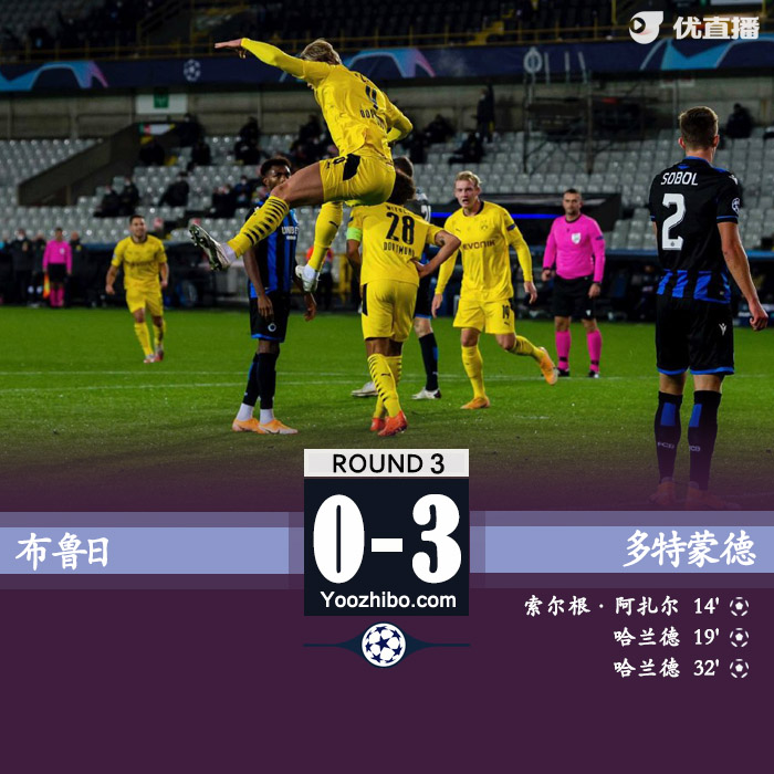 <a href=/zuqiugengduo/dortmund/ target=_blank class=infotextkey>多特蒙德</a>3-0布鲁日