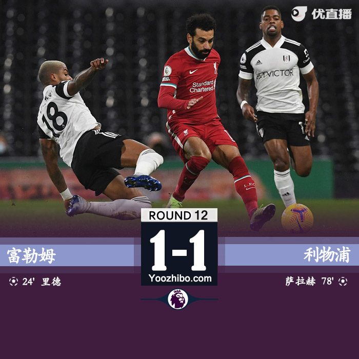 <a href=/zuqiugengduo/liverpool/ target=_blank class=infotextkey>利物浦</a>1-1富勒姆