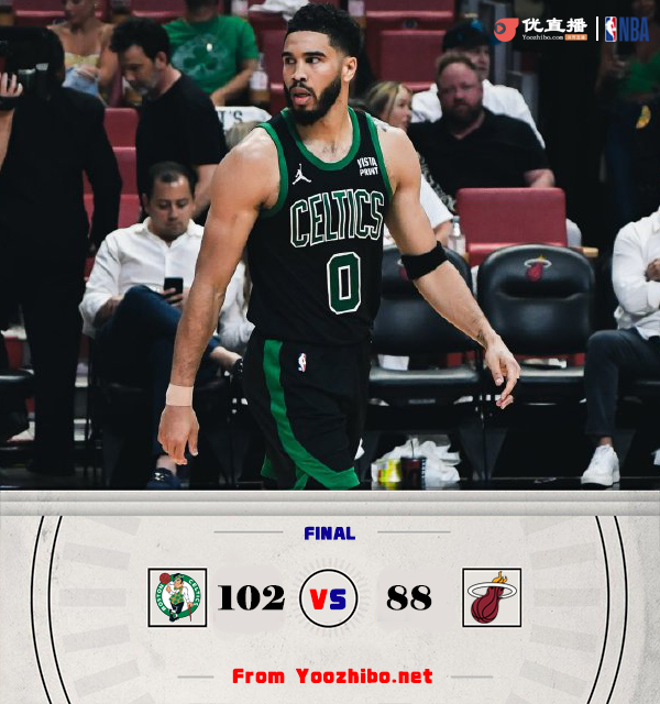 绿军102-88战胜热火拿到赛点 怀特狂砍38分!獭兔20+11