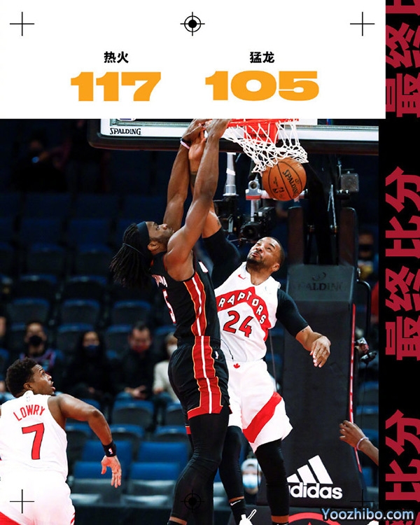 <a href=/lanqiugengduo/heat/ target=_blank class=infotextkey>热火</a>以117-105击败了<a href=/lanqiugengduo/raptors/ target=_blank class=infotextkey>猛龙</a>