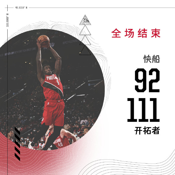 开拓者111-92轻取快船 利拉德25+6 努尔基奇14+17 乔治42+8