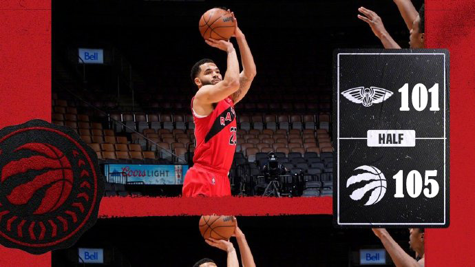 猛龙105-101力克鹈鹕 范弗里特32分 西卡29+10+7 瓦兰20+17