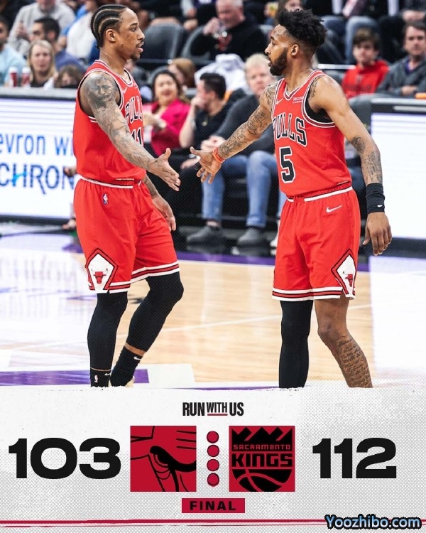 国王112-103力擒公牛 克斯34+6+6 小萨22+7 拉文27+6