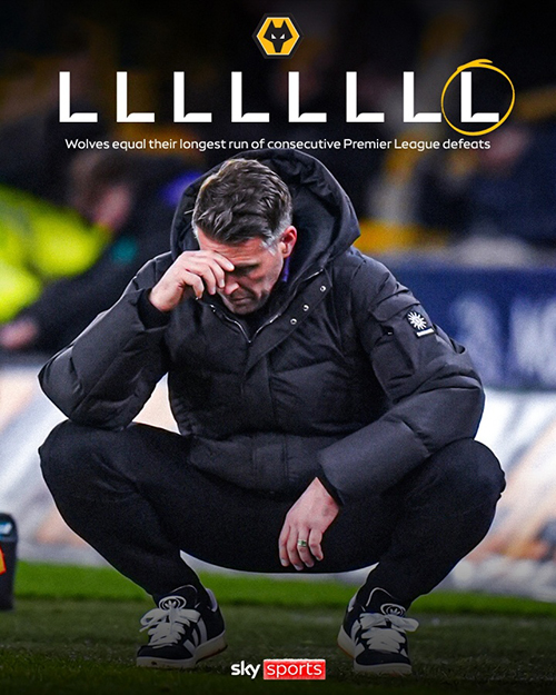 狼队“死亡赛程”来了：17轮仅2分垫底，下周两碰<a href=/zuqiugengduo/manlian/ target=_blank class=infotextkey>曼联</a>+再踢枪手<a href=/zuqiugengduo/liverpool/ target=_blank class=infotextkey>利物浦</a>